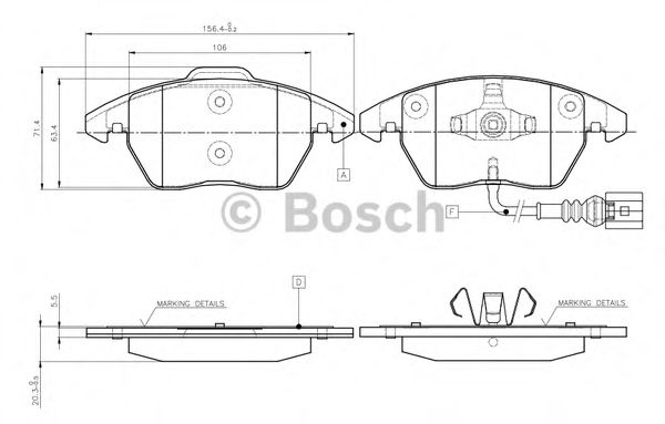 BOSCH 0 986 TB2 457 Тормозные колодки для SEAT ALTEA (Сеат Алтэа) BOSCH 0 986 TB2 457 Тормозные колодки для SEAT ALTEA (Сеат Алтэа)
