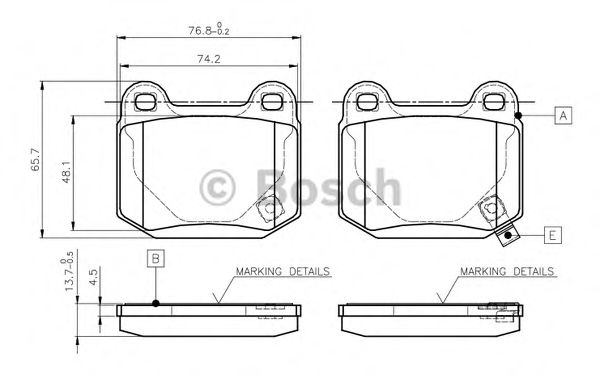 BOSCH 0 986 TB2 476 Тормозные колодки для NISSAN 350 Z (Ниссан 350 з)