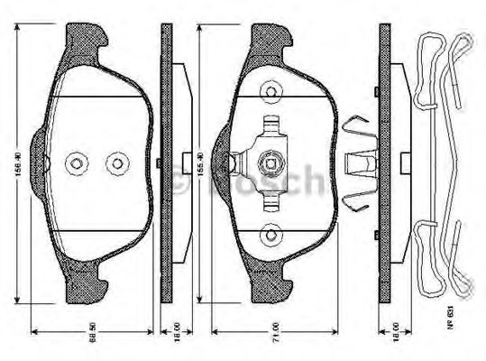 BOSCH 0 986 TB2 831 Тормозные колодки для RENAULT LAGUNA II (Рено Лагуна 2) BOSCH 0 986 TB2 831 Тормозные колодки для RENAULT LAGUNA II (Рено Лагуна 2)