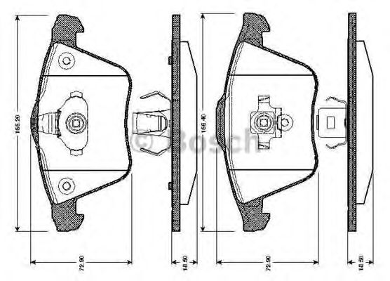 BOSCH 0 986 TB2 850 Тормозные колодки для VOLVO V50 (Вольво V50) BOSCH 0 986 TB2 850 Тормозные колодки для VOLVO V50 (Вольво V50)