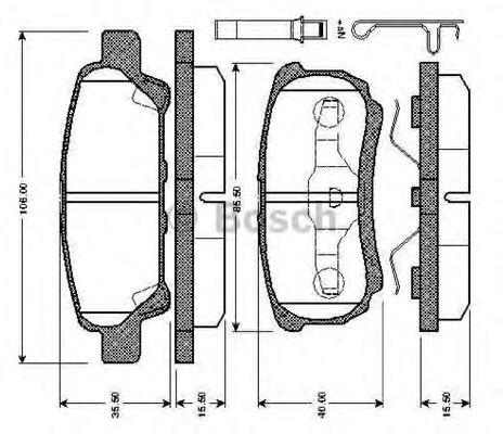BOSCH 0 986 TB2 866 Тормозные колодки для MITSUBISHI LANCER (Митсубиши/митсубиси Ланcэр) BOSCH 0 986 TB2 866 Тормозные колодки для MITSUBISHI LANCER (Митсубиши/митсубиси Ланcэр)