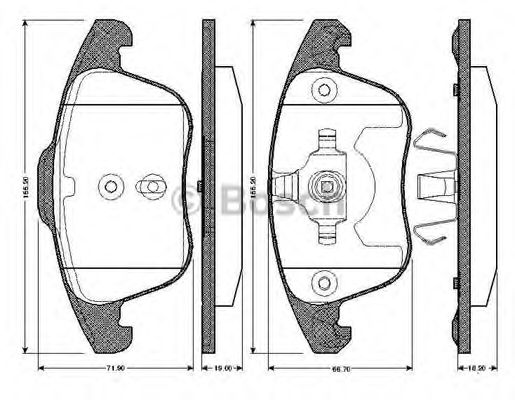 BOSCH 0 986 TB2 950 Тормозные колодки передний мост для VOLKSWAGEN (Фольксваген) BOSCH 0 986 TB2 950 Тормозные колодки передний мост для VOLKSWAGEN (Фольксваген)