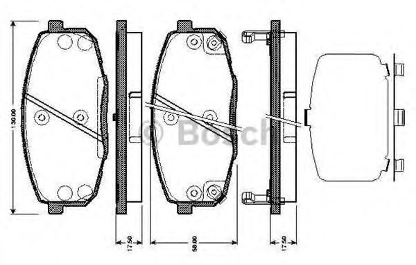 BOSCH 0 986 TB3 041 Тормозные колодки для KIA FORTE II (Киа Фортэ 2) BOSCH 0 986 TB3 041 Тормозные колодки для KIA FORTE II (Киа Фортэ 2)