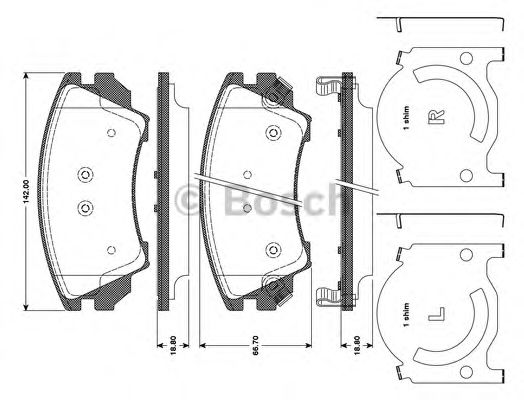 BOSCH 0 986 TB3 107 Тормозные колодки передний мост для OPEL CASCADA (Опель Cасcада) BOSCH 0 986 TB3 107 Тормозные колодки передний мост для OPEL CASCADA (Опель Cасcада)