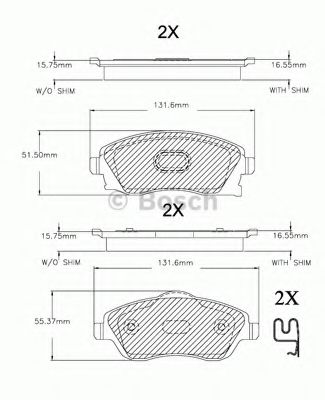 BOSCH F 03A 150 019 Тормозные колодки передний мост для OPEL VITA C (Опель Vита c) BOSCH F 03A 150 019 Тормозные колодки передний мост для OPEL VITA C (Опель Vита c)