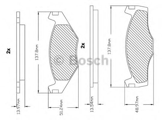 BOSCH F 03B 150 000 Тормозные колодки передний мост для VOLKSWAGEN SCIROCCO (Фольксваген Сcироccо) BOSCH F 03B 150 000 Тормозные колодки передний мост для VOLKSWAGEN SCIROCCO (Фольксваген Сcироccо)