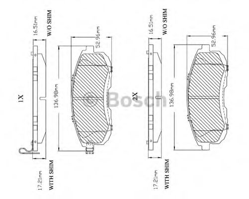BOSCH F 03B 150 004 Тормозные колодки передний мост для NISSAN TEANA I (Ниссан Теана 1) BOSCH F 03B 150 004 Тормозные колодки передний мост для NISSAN TEANA I (Ниссан Теана 1)