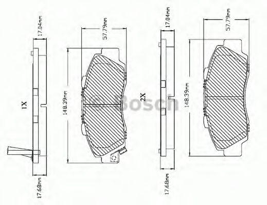 BOSCH F 03B 150 016 Тормозные колодки передний мост для HONDA SHUTTLE (Хонда Шуттлэ) BOSCH F 03B 150 016 Тормозные колодки передний мост для HONDA SHUTTLE (Хонда Шуттлэ)