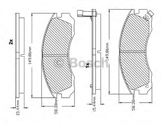 BOSCH F 03B 150 017 Тормозные колодки передний мост для MITSUBISHI SIGMA (Митсубиши/митсубиси Сигма) BOSCH F 03B 150 017 Тормозные колодки передний мост для MITSUBISHI SIGMA (Митсубиши/митсубиси Сигма)