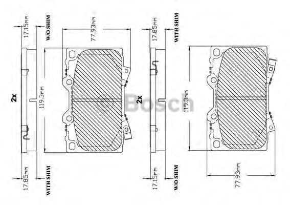 BOSCH F 03B 150 055 Тормозные колодки для TOYOTA PRADO (Тойота/тоета Прадо) BOSCH F 03B 150 055 Тормозные колодки для TOYOTA PRADO (Тойота/тоета Прадо)