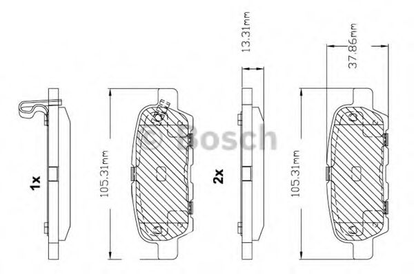 BOSCH F 03B 150 099 Тормозные колодки задний мост для NISSAN TEANA I (Ниссан Теана 1) BOSCH F 03B 150 099 Тормозные колодки задний мост для NISSAN TEANA I (Ниссан Теана 1)