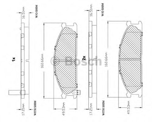 BOSCH F 03B 150 216 Тормозные колодки передний мост для NISSAN PICKUP III (Ниссан Пиcкуп 3) BOSCH F 03B 150 216 Тормозные колодки передний мост для NISSAN PICKUP III (Ниссан Пиcкуп 3)