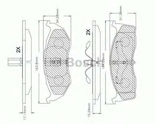 BOSCH F 03B 150 250 Тормозные колодки передний мост для DODGE CARAVAN (Додж Караван) BOSCH F 03B 150 250 Тормозные колодки передний мост для DODGE CARAVAN (Додж Караван)