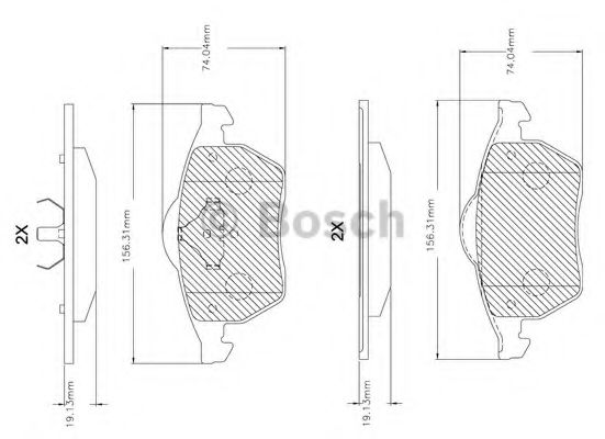 BOSCH F 03B 150 263 Тормозные колодки передний мост для VOLKSWAGEN (Фольксваген) BOSCH F 03B 150 263 Тормозные колодки передний мост для VOLKSWAGEN (Фольксваген)