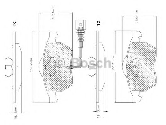 BOSCH F 03B 150 264 Тормозные колодки для VOLKSWAGEN (Фольксваген) BOSCH F 03B 150 264 Тормозные колодки для VOLKSWAGEN (Фольксваген)