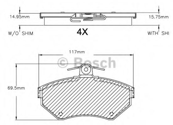 BOSCH F 03B 150 270 Тормозные колодки передний мост для VOLKSWAGEN JETTA II (Фольксваген Жэтта 2) BOSCH F 03B 150 270 Тормозные колодки передний мост для VOLKSWAGEN JETTA II (Фольксваген Жэтта 2)