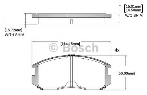 BOSCH F 03B 150 412 Тормозные колодки передний мост для MITSUBISHI LANCER IV (Митсубиши/митсубиси Ланcэр иv) BOSCH F 03B 150 412 Тормозные колодки передний мост для MITSUBISHI LANCER IV (Митсубиши/митсубиси Ланcэр иv)