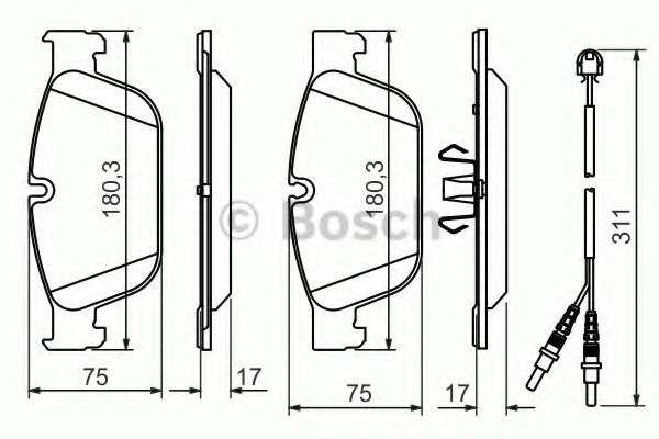 BOSCH 0 986 494 526 Тормозные колодки для PEUGEOT 308 CC (Пежо 308 сс) BOSCH 0 986 494 526 Тормозные колодки для PEUGEOT 308 CC (Пежо 308 сс)