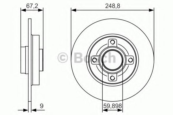 BOSCH 0 986 479 S42 Тормозной диск задний мост для CITROËN C4 I (CитроËн С4 и) BOSCH 0 986 479 S42 Тормозной диск задний мост для CITROËN C4 I (CитроËн С4 и)