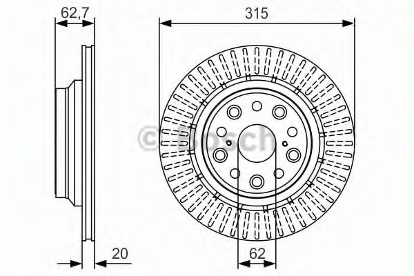 BOSCH 0 986 479 T06 Тормозной диск задний мост для LEXUS (Лексус) BOSCH 0 986 479 T06 Тормозной диск задний мост для LEXUS (Лексус)