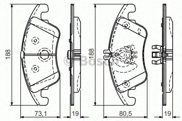 BOSCH 0 986 TB3 152 Тормозные колодки для MERCEDES-BENZ SLK (Мэрcэдэс-бэнз Слк) BOSCH 0 986 TB3 152 Тормозные колодки для MERCEDES-BENZ SLK (Мэрcэдэс-бэнз Слк)
