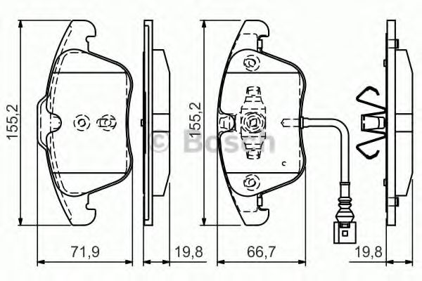 BOSCH 0 986 TB3 154 Тормозные колодки передний мост для VOLKSWAGEN (Фольксваген) BOSCH 0 986 TB3 154 Тормозные колодки передний мост для VOLKSWAGEN (Фольксваген)