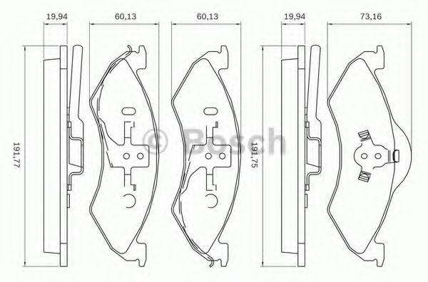 BOSCH 0 986 BB0 172 Тормозные колодки передний мост для DODGE DAKOTA (Додж Дакота) BOSCH 0 986 BB0 172 Тормозные колодки передний мост для DODGE DAKOTA (Додж Дакота)