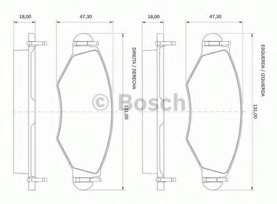 BOSCH 0 986 BB0 305 Тормозные колодки для PEUGEOT 206 SW (Пежо 206 св) BOSCH 0 986 BB0 305 Тормозные колодки для PEUGEOT 206 SW (Пежо 206 св)