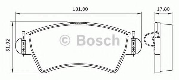 BOSCH 0 986 BB0 515 Тормозные колодки для PEUGEOT 206 SW (Пежо 206 св) BOSCH 0 986 BB0 515 Тормозные колодки для PEUGEOT 206 SW (Пежо 206 св)