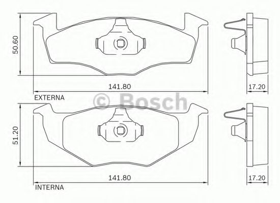 BOSCH 0 986 BB0 705 Тормозные колодки для VOLKSWAGEN GOL (Фольксваген Гол) BOSCH 0 986 BB0 705 Тормозные колодки для VOLKSWAGEN GOL (Фольксваген Гол)