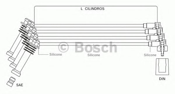 BOSCH F 000 99C 072 Комплект проводов зажигания L1E для FORD MONDEO II (Форд Мондео 2) BOSCH F 000 99C 072 Комплект проводов зажигания L1E для FORD MONDEO II (Форд Мондео 2)