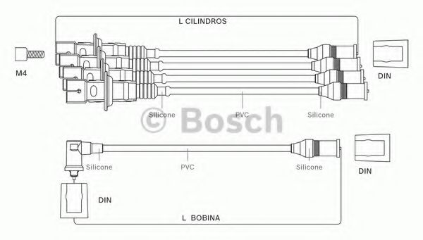 BOSCH F 000 99C 080 Комплект проводов зажигания UJ<421> для VOLKSWAGEN COCCINELLE (Фольксваген Cоccинэллэ) BOSCH F 000 99C 080 Комплект проводов зажигания UJ<421> для VOLKSWAGEN COCCINELLE (Фольксваген Cоccинэллэ)