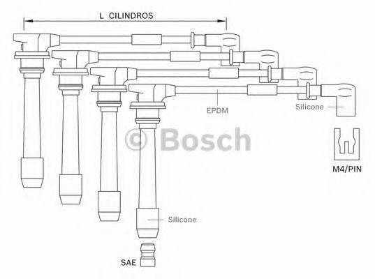 BOSCH F 000 99C 134 Комплект проводов зажигания для KIA CERATO (Киа Cэрато)
