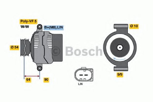 BOSCH 0 121 615 105 Генератор 150 для VOLVO (Вольво) BOSCH 0 121 615 105 Генератор 150 для VOLVO (Вольво)