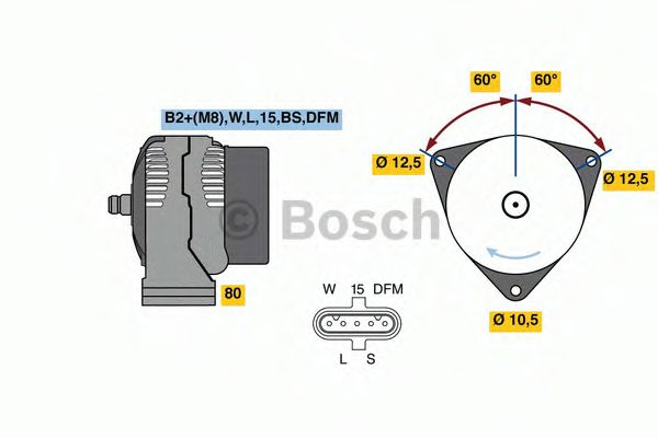 BOSCH 0 124 555 065 Генератор Bosch для MERCEDES-BENZ ZETROS (Мэрcэдэс-бэнз Зэтрос) BOSCH 0 124 555 065 Генератор Bosch для MERCEDES-BENZ ZETROS (Мэрcэдэс-бэнз Зэтрос)