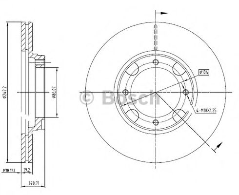 BOSCH 0 986 BB4 292 Тормозной диск передний мост для HYUNDAI EXCEL (Хендай Эxcэл) BOSCH 0 986 BB4 292 Тормозной диск передний мост для HYUNDAI EXCEL (Хендай Эxcэл)