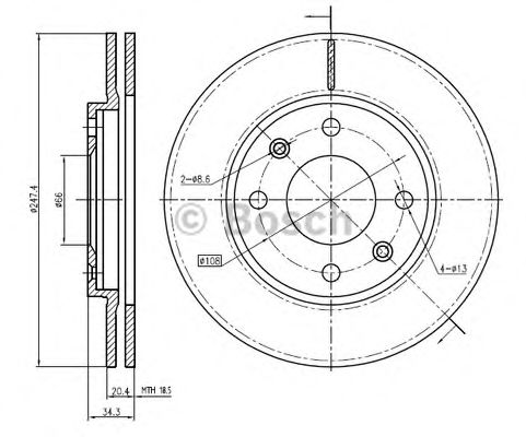 BOSCH 0 986 BB4 304 Тормозной диск для PEUGEOT 309 II (Пежо 309 2) BOSCH 0 986 BB4 304 Тормозной диск для PEUGEOT 309 II (Пежо 309 2)