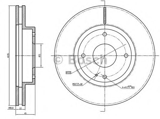 BOSCH 0 986 BB4 307 Тормозной диск передний мост для MAZDA 323 C IV (Мазда 323 c иv) BOSCH 0 986 BB4 307 Тормозной диск передний мост для MAZDA 323 C IV (Мазда 323 c иv)