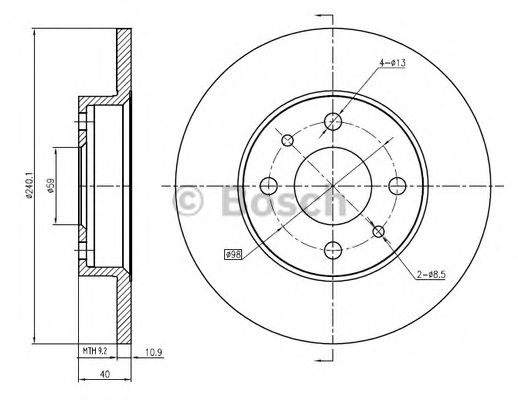 BOSCH 0 986 BB4 351 Тормозной диск задний мост для FIAT TEMPRA (Фиат Тэмпра) BOSCH 0 986 BB4 351 Тормозной диск задний мост для FIAT TEMPRA (Фиат Тэмпра)
