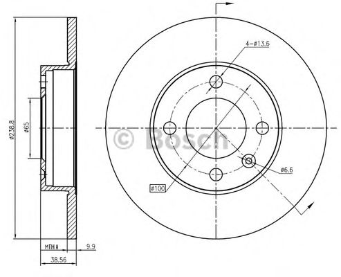 BOSCH 0 986 BB4 363 Тормозной диск передний мост для AUDI 80 (Ауди 80) BOSCH 0 986 BB4 363 Тормозной диск передний мост для AUDI 80 (Ауди 80)