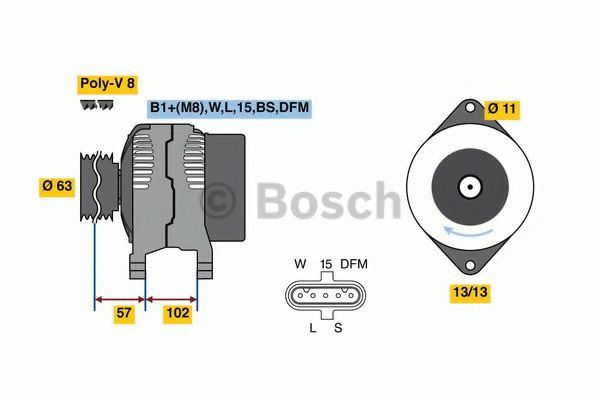BOSCH 0 124 655 102 Генератор для VOLVO (Вольво) BOSCH 0 124 655 102 Генератор для VOLVO (Вольво)
