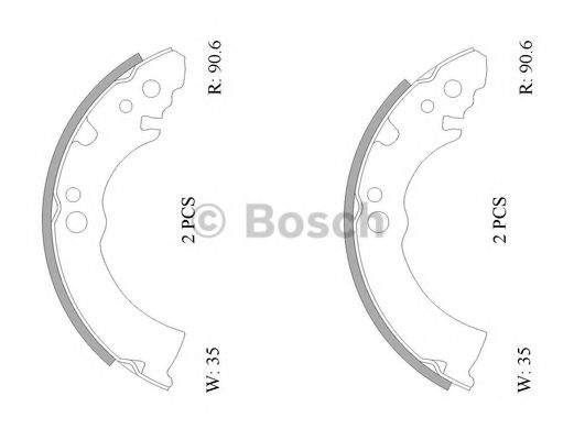 BOSCH 0 986 AB0 034 Тормозные колодоки задний мост для NISSAN PULSAR I (Ниссан Пулсар и) BOSCH 0 986 AB0 034 Тормозные колодоки задний мост для NISSAN PULSAR I (Ниссан Пулсар и)