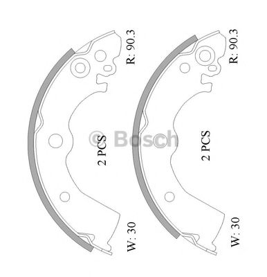 BOSCH 0 986 AB0 047 Тормозные колодоки задний мост для NISSAN 100 NX (Ниссан 100 нx) BOSCH 0 986 AB0 047 Тормозные колодоки задний мост для NISSAN 100 NX (Ниссан 100 нx)
