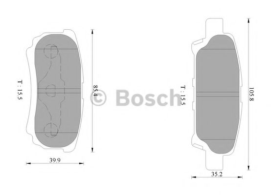 BOSCH 0 986 AB1 401 Тормозные колодки задний мост для MITSUBISHI LANCER (Митсубиши/митсубиси Ланcэр) BOSCH 0 986 AB1 401 Тормозные колодки задний мост для MITSUBISHI LANCER (Митсубиши/митсубиси Ланcэр)