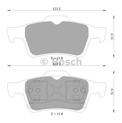 BOSCH 0 986 AB1 444 Тормозные колодки задний мост для RENAULT LAGUNA II (Рено Лагуна 2) BOSCH 0 986 AB1 444 Тормозные колодки задний мост для RENAULT LAGUNA II (Рено Лагуна 2)