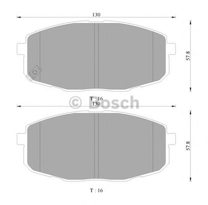 BOSCH 0 986 AB3 046 Тормозные колодки для KIA FORTE II (Киа Фортэ 2) BOSCH 0 986 AB3 046 Тормозные колодки для KIA FORTE II (Киа Фортэ 2)