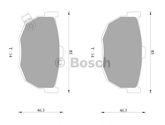 BOSCH 0 986 AB3 064 Тормозные колодки для KIA FORTE II (Киа Фортэ 2) BOSCH 0 986 AB3 064 Тормозные колодки для KIA FORTE II (Киа Фортэ 2)