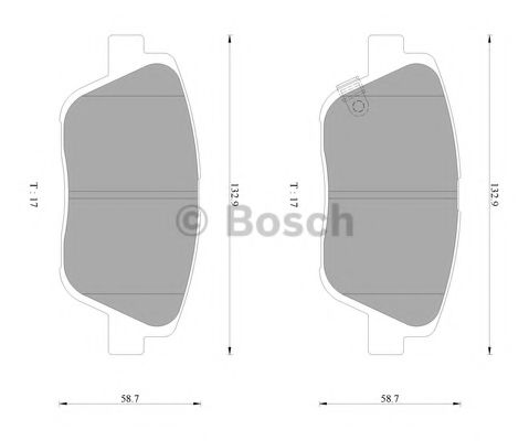 BOSCH 0 986 AB3 093 Тормозные колодки<br >передний мост 