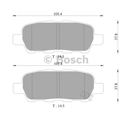 BOSCH 0 986 AB9 283 Тормозные колодки для NISSAN TEANA I (Ниссан Теана 1) BOSCH 0 986 AB9 283 Тормозные колодки для NISSAN TEANA I (Ниссан Теана 1)
