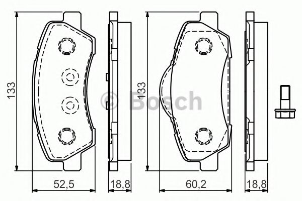 BOSCH 0 986 TB3 158 Тормозные колодки передний мост для CITROËN C4 CACTUS (CитроËн С4 кактус) BOSCH 0 986 TB3 158 Тормозные колодки передний мост для CITROËN C4 CACTUS (CитроËн С4 кактус)